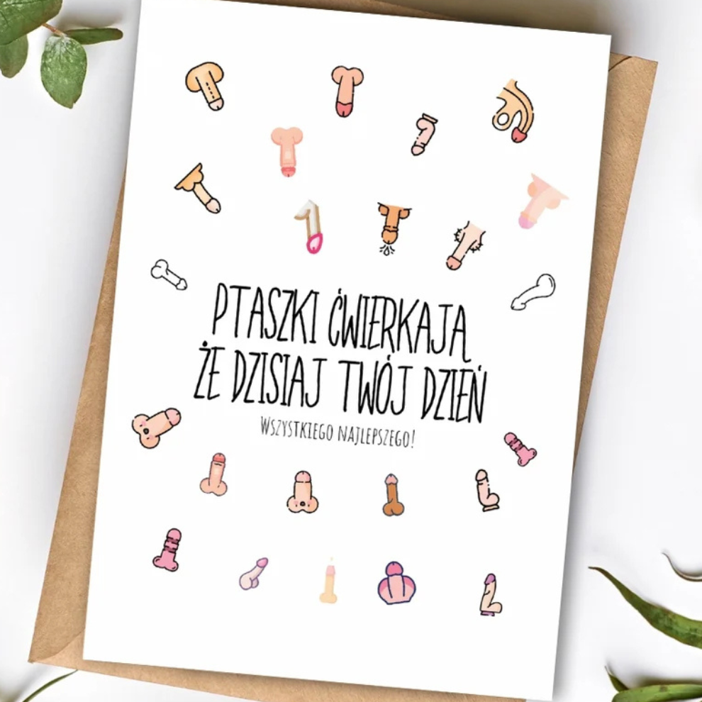 Kartka okolicznościowa "Ptaszki ćwierkają, że dzisiaj Twój dzień"