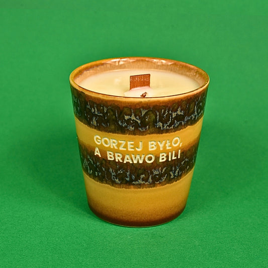 Świeca sojowa „Gorzej było, a brawo bili” (Enzo)