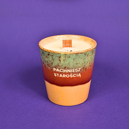 Świeca sojowa „Pachniesz starością” (Luca)