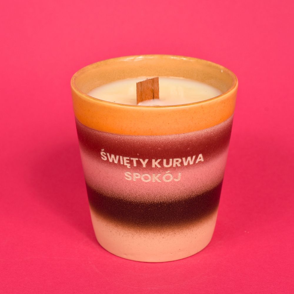 Świeca sojowa „Święty kurwa spokój” (Roma)