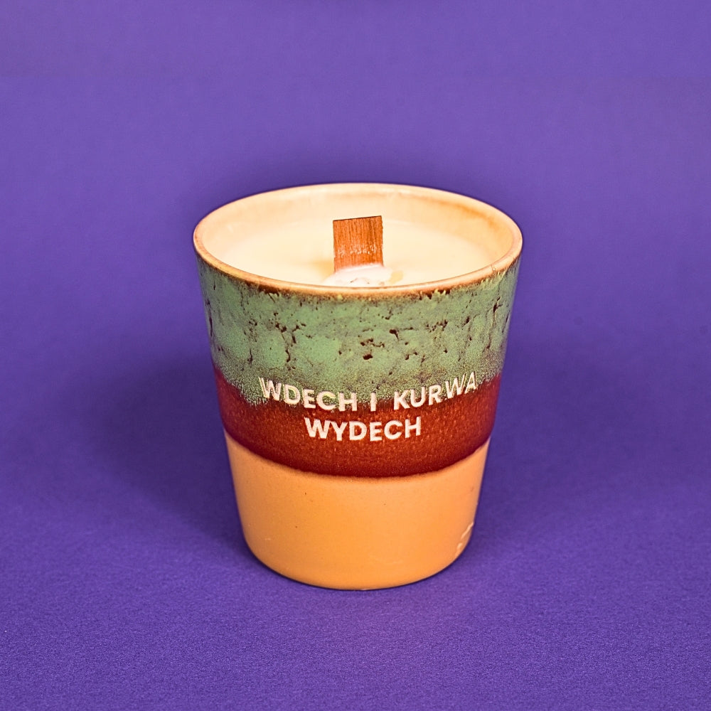 Świeca sojowa „Wdech i kurwa wydech” (Luca)