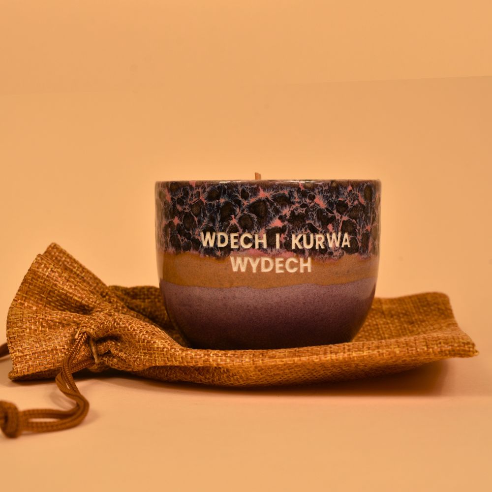 Świeca sojowa „Wdech i kurwa wydech” (Bruno)